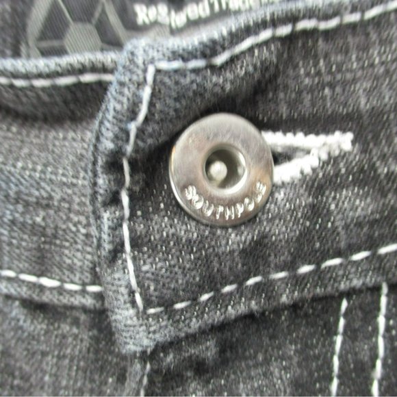 Southpole Shorts Mens 34 Black Hi Rise Y2K Skater 90's Grunge Baggy Streetwear - Picture 3 of 14